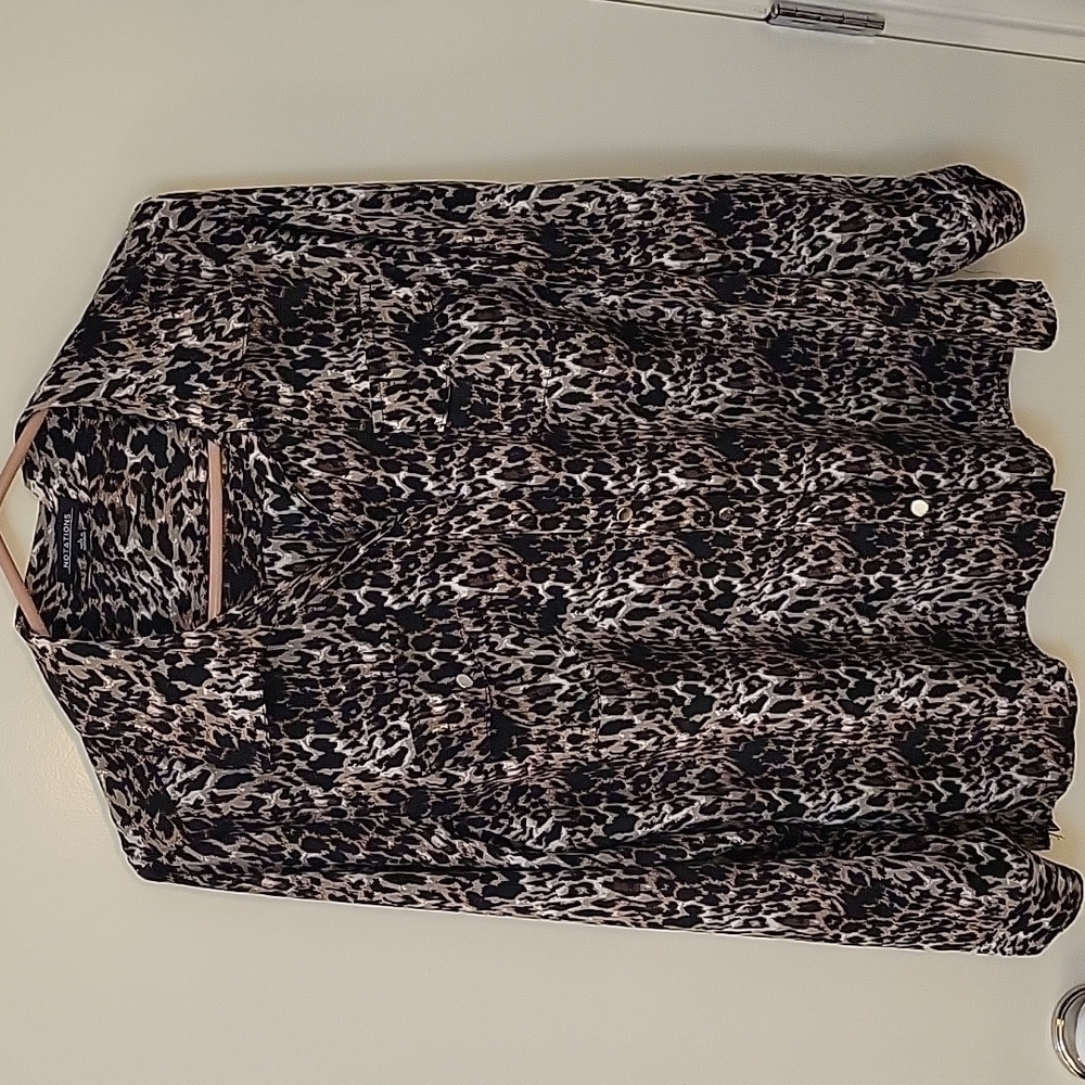 Notations Cheetah Print Button Down Long Sleeve M… - image 3